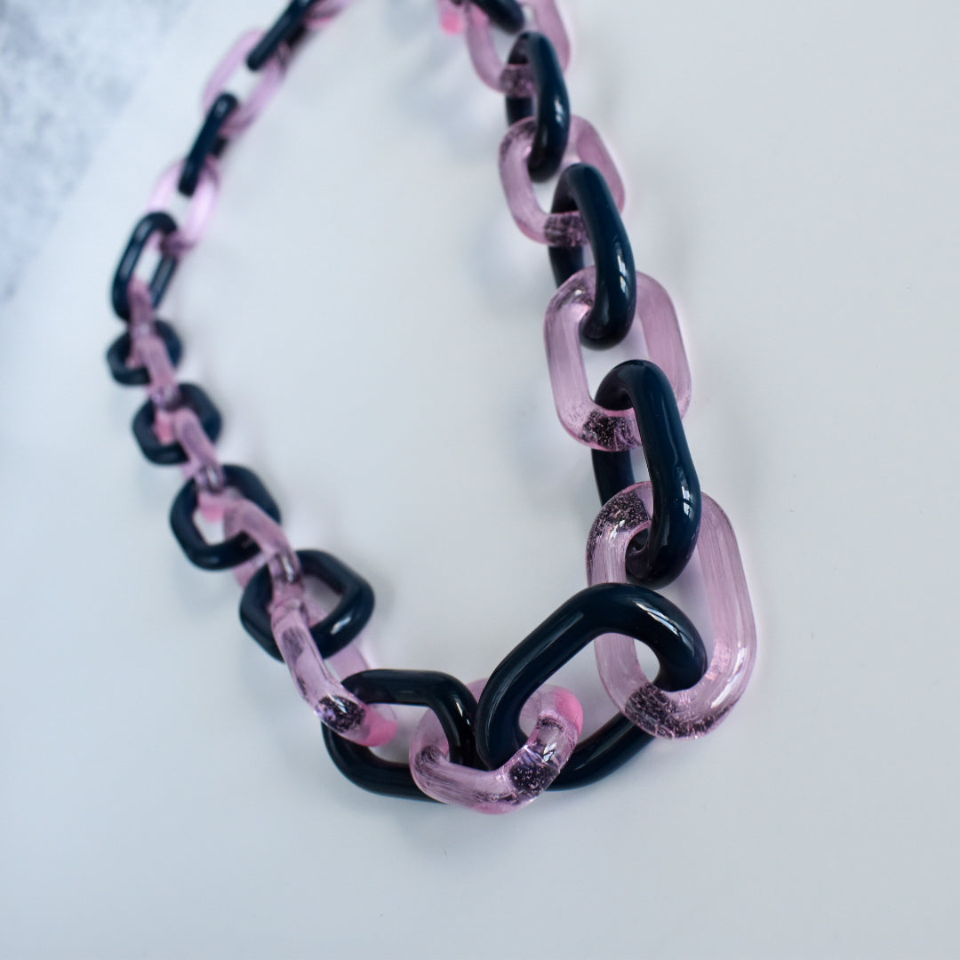 Glass Chain Link Necklace from Mosaicist