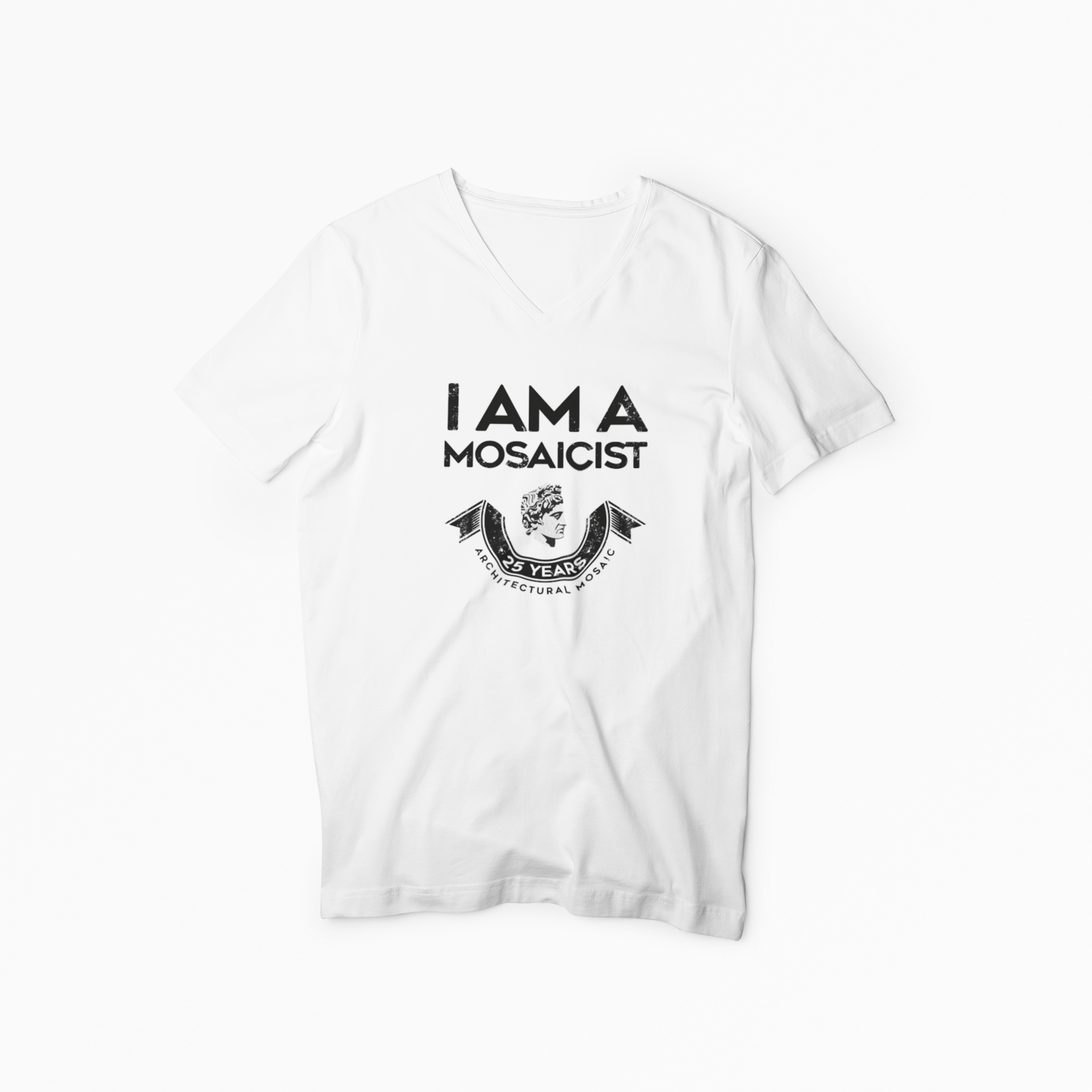 "I AM A MOSAICIST" V-Neck T-shirt from Mosaicist - White